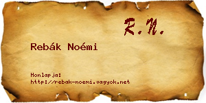 Rebák Noémi névjegykártya